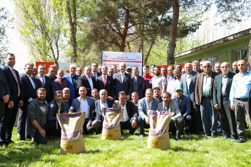 ÇİFTÇİLERE 100 TON KORUNGA TOHUMU DAĞITILDI