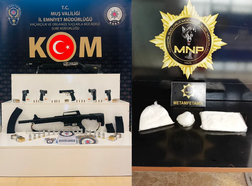 MUŞ POLİSİ GÖZ AÇTIRMIYOR: YAKIT DEPOSUNDAN UYUŞTURUCU, EVLERDEN SİLAH ÇIKTI