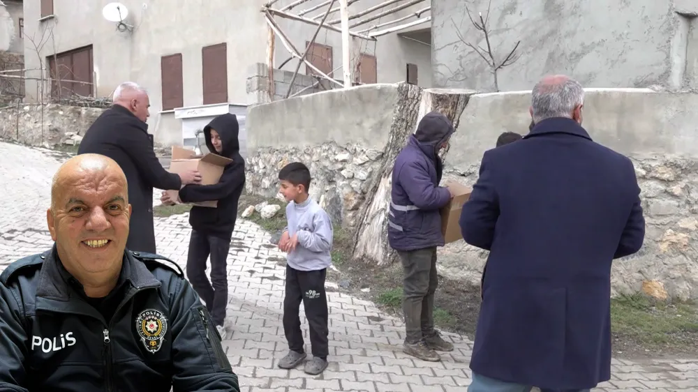 MUŞLU POLİS MEMURUNDAN DAR GELİRLİ AİLELERE BAYRAM ŞEKERİ